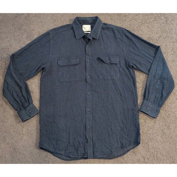Saturdays NYC Chambray Long Sleeve Work Shirt Blue Men's Large - Picture 1 of 6